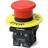 APIELE 22mm 2 NC Red Mushroom Emergency Stop Push Button Switch 600V 10 Amp LA139A-ES544