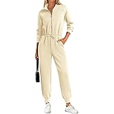 PRETTYGARDEN Long Sleeve Jumpsuits for Women Casual 2026 Fall Fashion Zip Up Pant Rompers One Piece Sweatsuits Travel Outfits