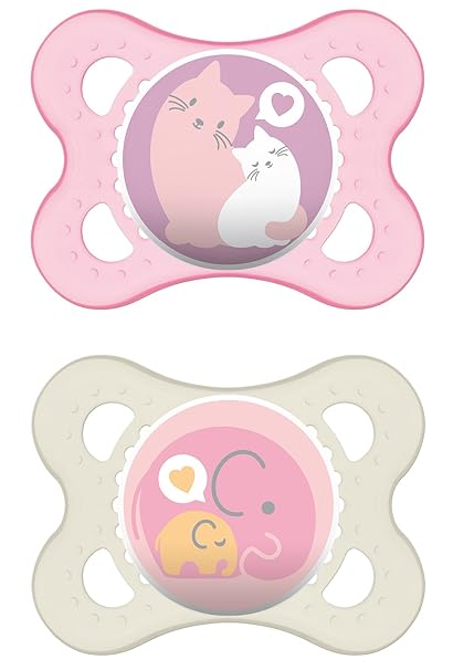 MAM 66542422 - Original Silikon 0-6 für Mädchen, Doppelpack, sortiert