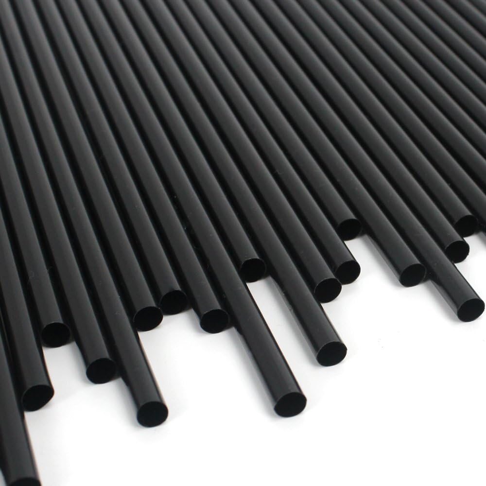 Tomnk 500pcs 10.3 Inches Drinking Straws Black Plastic Straws: Home & Kitchen
