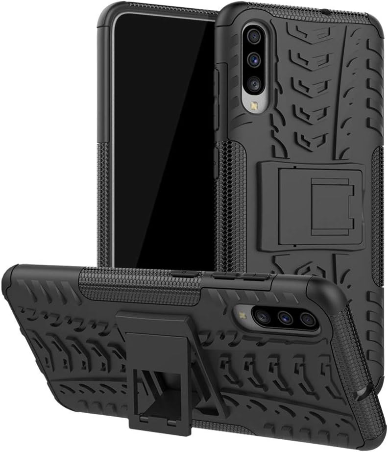 DagoRoo Compatible with Galaxy A70 Case, Dual Layer Rugged Shock-Absorption Armor Case Full-Body Protective Cover with Kickstand for Samsung Galaxy A70 (6.7") (Black)