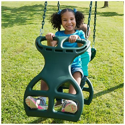 Swing-N-Slide WS 3452 Heavy Duty Two Person Dual Glider Swing, with Coated Chains to Prevent Pinching, 18" W x 25 in H x 40" L, Green - Image 4