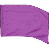 Silver Color Guard Practice Flag - 36"x54" Curved Rectangle, Polyester Habutai, Easy To Clean