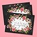Canopy Street Chic Chalkboard Roses Thank You Note Card Pack / 36 Thanks Greeting Cards / 3 1/2