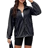 CRIPOM Packable Rain Jacket Women Waterproof Lightweight Jacket With Hood Womens Windbreaker Jacket S-XXL