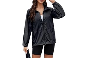 CRIPOM Rain Coats For Women Waterproof Light Rain Jacket With Hood Packable Women Windbreaker Jacket With Pocket S-XXL
