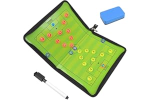 FOCCTS Magnetic Soccer Coaching Board, Football Coaching Board Coaches Clipboard Tactical with 26 Magnets, Dry Erase Marker, Eraser, Foldable and Portable Soccer Tactics Board