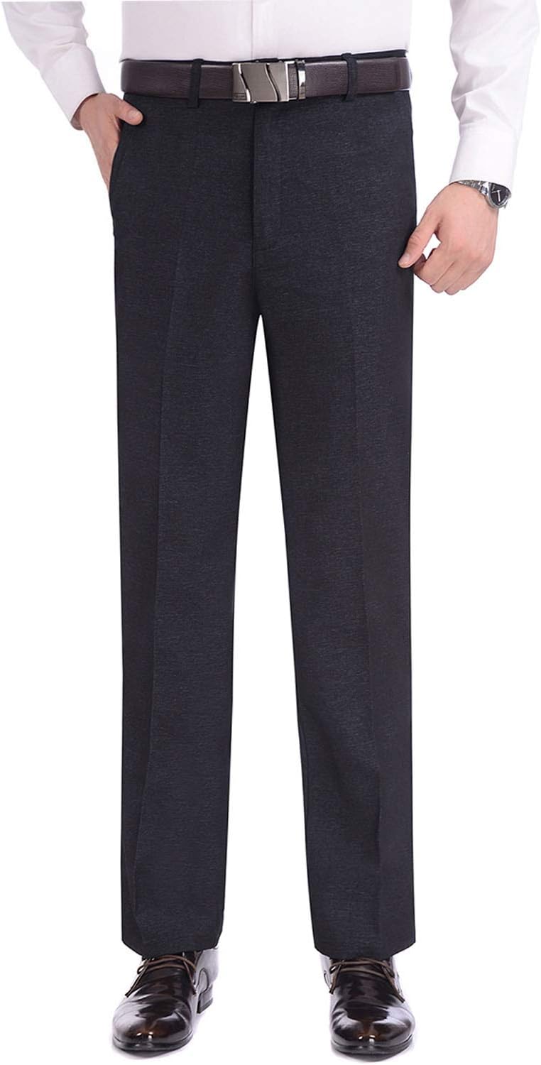 YSMO Men's Slim Fit Casual Wrinkle-Free Pants Flat Front Pant Dress Party