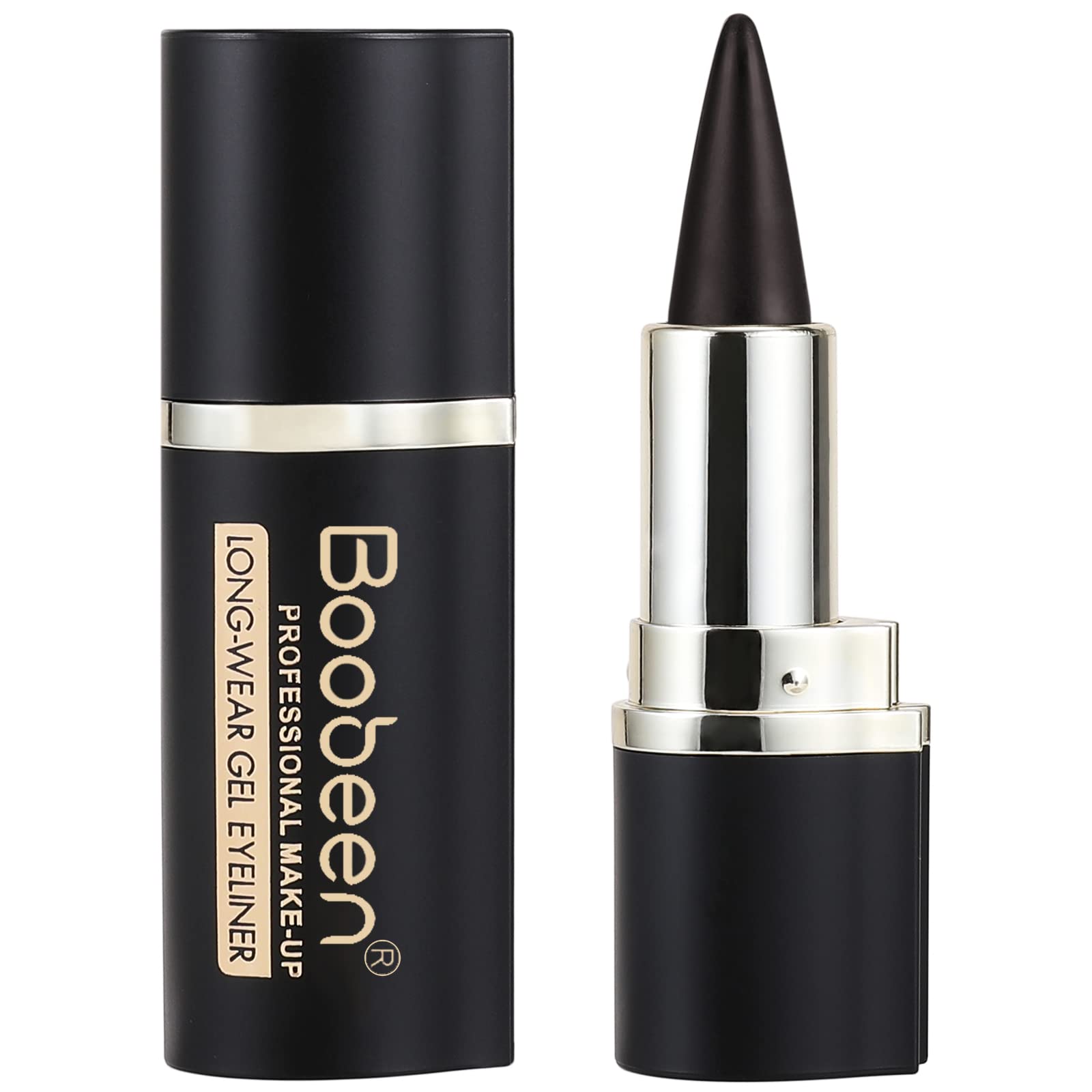 Boobeen Eyeliner Pencil - Black Gel Pen, Quick Drying & Waterproof, Smudge-Proof All Day, Long-Lasting for Statement Eye Look (Brown)