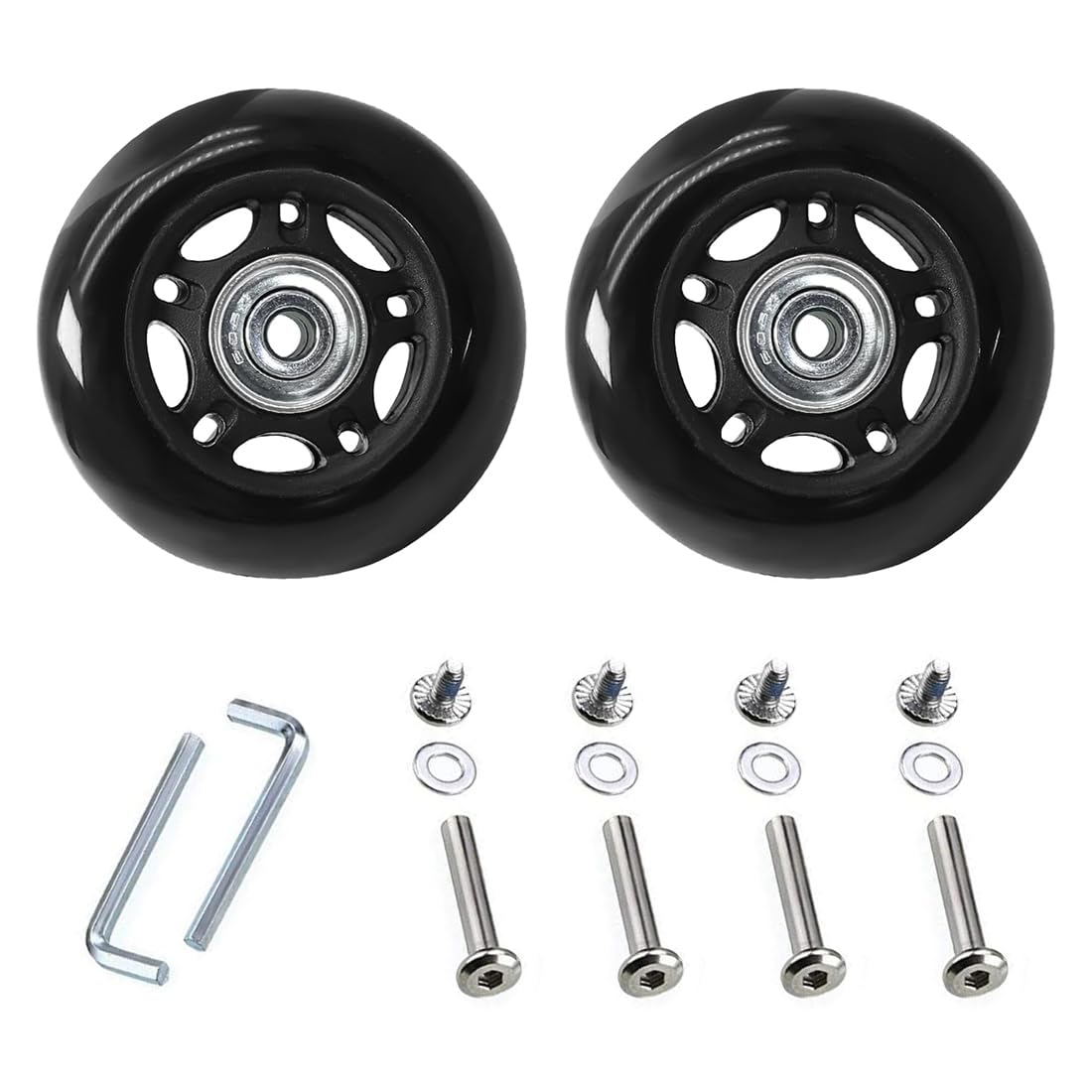 Photo 1 of *Missing Parts - Check clerk notes*
64 x 18mm 2 Pcs Luggage Suitcase Replacement Wheels, Rubber Swivel Caster Wheels Bearings Repair Replacement Parts for Carry-on Roller Bag, Suitcase Bag, Trolley Bag