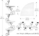 Alsonerbay 4-Tier Cat Corner Shelf Wall Mounted White Rustic Wood view 8