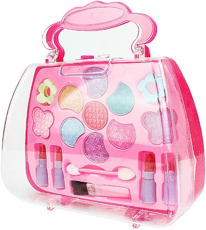 Ofanyia Girls Makeup Palette Toys Kit Contain Eye Shadow Lipstick Brush Princess Cosmetic Play Set Education Gifts