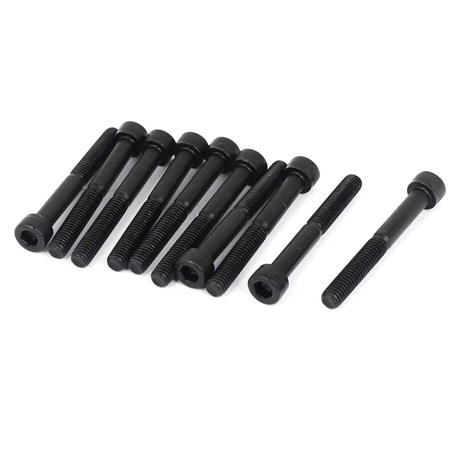 10 Pcs M6-1 x 55mm Hex Socket Head Cap Screws, 12.9 Grade Alloy Steel, Allen Socket Drive, Black Oxide Finish, Machine Thread，Half Thread （10 Pcs M6-1 x 55mm）