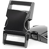 Enosea 2 Pcs Metal Buckles Quick Side Release Buckle Clips for Straps Paracord Backpack Webbing Dog Collars, Gun Black