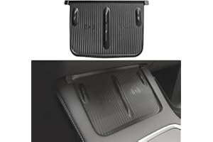 WinDu Tesla Model 3 Model Y Center Console Wireless Charging Mat, Anti-Slip Silicone Mat Charging Pad for Tesla Accessories Model 3 (2021-2023) and Model Y (2021-2024), Black/Carbon Fiber Edition