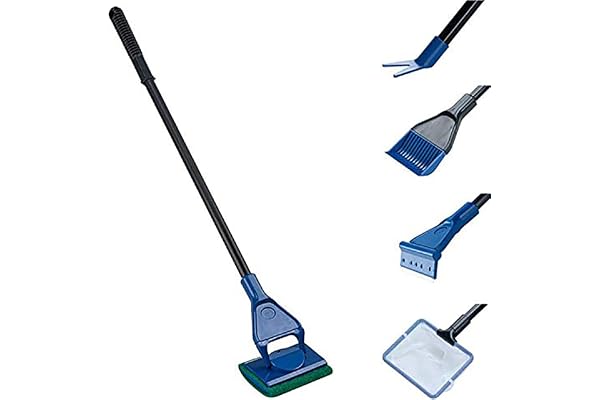 Lycheer 5 in 1 Professional Aquarium Fish Tank Cleaning Kit Fish Net + Rake + Scraper + Fork + Sponge Brush Glass Aquarium Cl