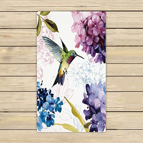 Custom Hummingbird Painting Towels,Beach Bath Pool Sprot Travel Hand Spa Towel Size 16x28 inches