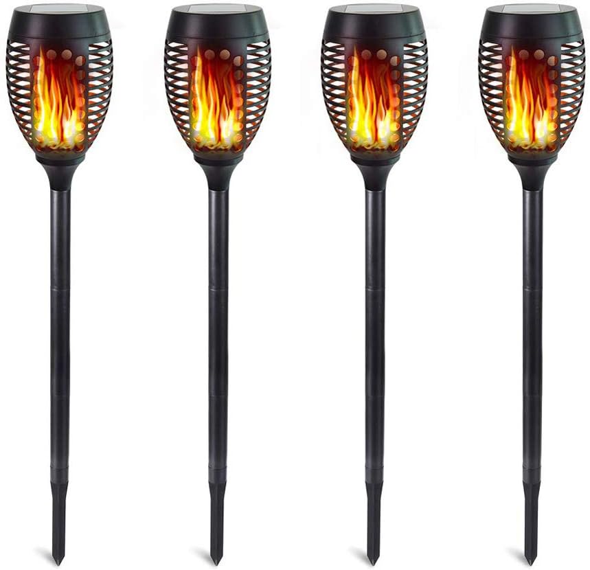 HANKEY Solar Torch Lights, Waterproof Solar Outdoor Lights with Flickering Flame Light, Patio Decorations Outdoor Solar Garden Light Landscape Lighting for Pathway Yard 96 LED Dusk to Dawn Auto On/Off