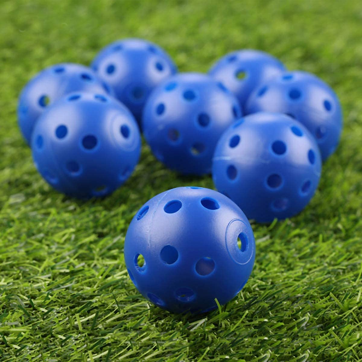 Namvo 6pcs Golf Practice Balls 2.83 inch Hollow Plastic Sports Training Ball, Swing Driving Range Home Use Indoor Outdoor For Men Women Blue