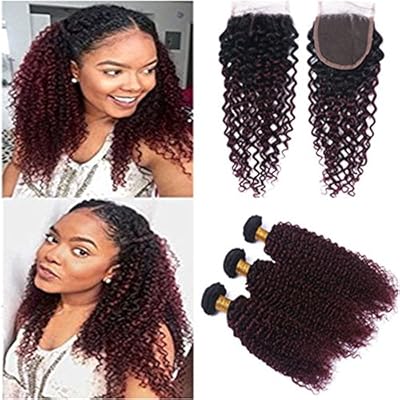 Amazon Com Tony Beauty Hair Kinky Curly Peruvian Ombre Burgundy
