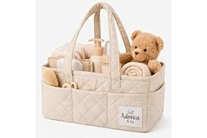 Adonia & Co Diaper Caddy Organizer – Nursery Storage Basket for Newborn & Baby Essentials – Portable, Machine Washable Diaper