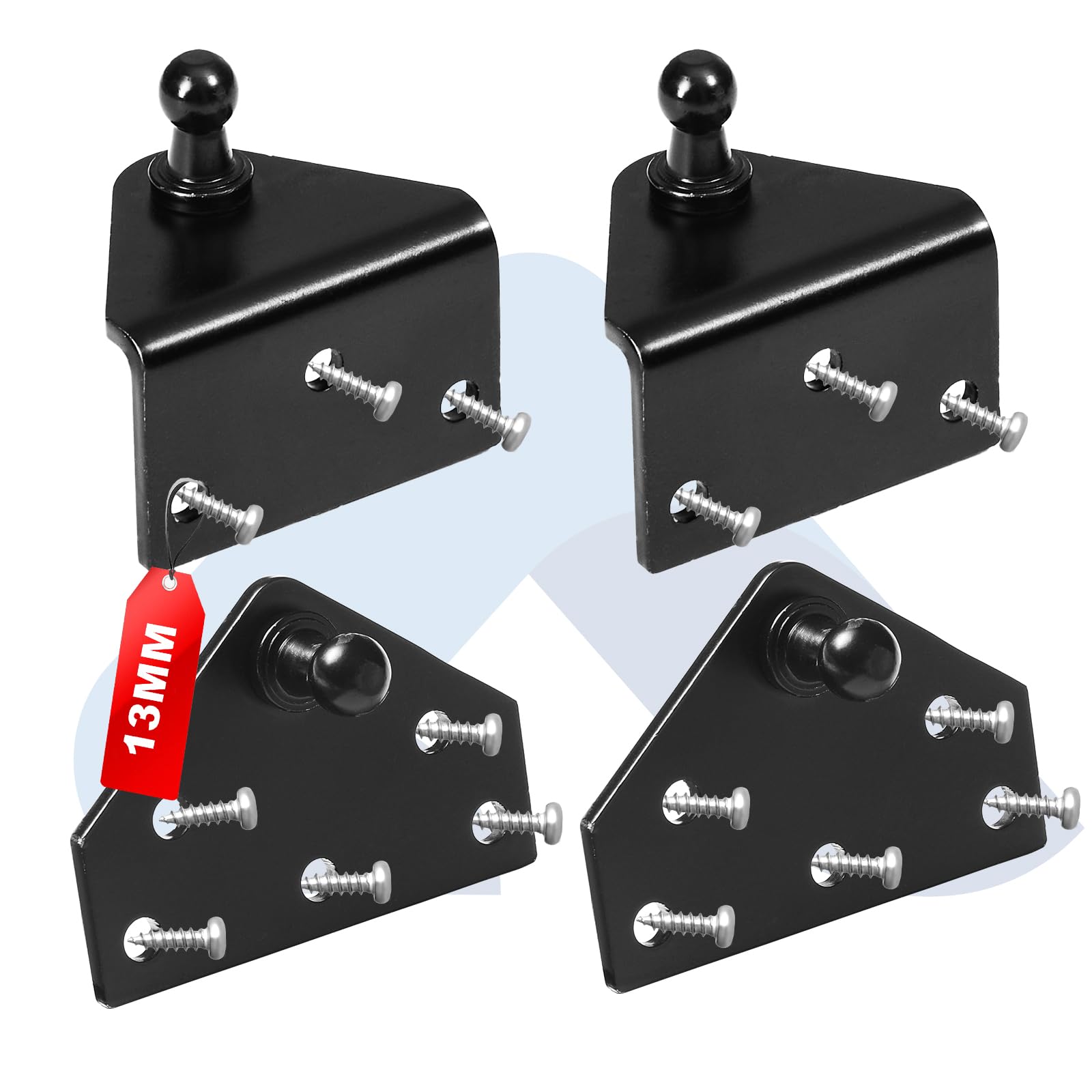 Photo 1 of 13?? ????? Ball Stud Mounting Bracket, Gas Strut Mounts Brackets Widen for Universal Lift Support Spring Shocks Prop Bigger Version, Black(Fit for 13MM Ball Sockets)