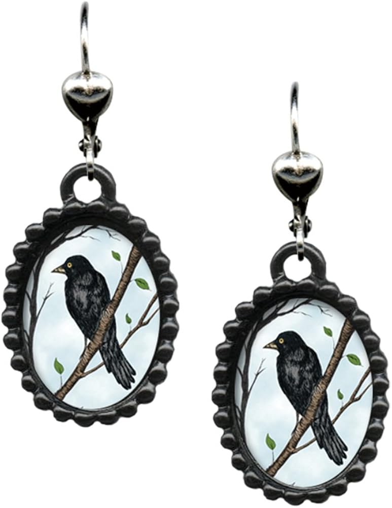 Classic Hardware Crow Dangle Earrings Jewelry