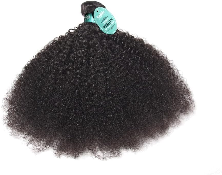 HmtAfro Brazilian Hair 9A Grade 100 Gram(Natural Color) (8'', Afro Kinky Curly)