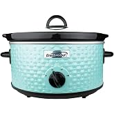 3.5-Quart Diamond-Pattern Slow Cooker (Blue)