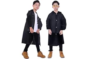 Makonus Kids Rain Jacket, 2 Pack Rain Ponchos for Kids - Reusable Raincoats for Boys and Girls Waterproof Outdoor Rain Gear
