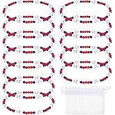 PH PandaHall 12Pcs Baseball Necklace, 19 inch Baseball Theme Acrylic Round Beaded Stretch Necklaces Sports Inspired Accessory for Men, Boys, Youth, Team Players, Lovers and Fans