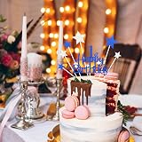 Pargleev Glittery Black Gold 80th Birthday Cake Topper Star Party Supplies view 5