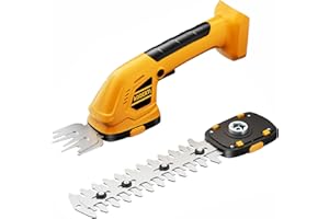 AODERTI Cordless Hedge Trimmer for DEWALT 20V Max Battery, 2 in 1 Electric Bush Trimmer, Grass Trimmer & Weed Trimmer for Yard & Lawn (Battery not Included), Yellow