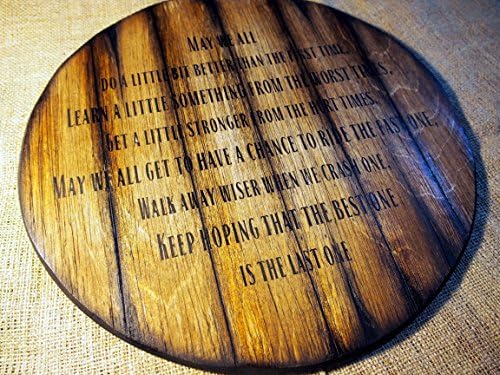 Song Lyrics of your choice painted on a handmade sign, inspired by aged whiskey barrel tops | Personalized Gifts | Rustic wall decor | Bar, Man Cave decoration