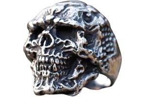 ZMY Home 2023 Skull Ring Cool Evil Death Punk Rock Stainless Steel Rings Aly Style Jewelry