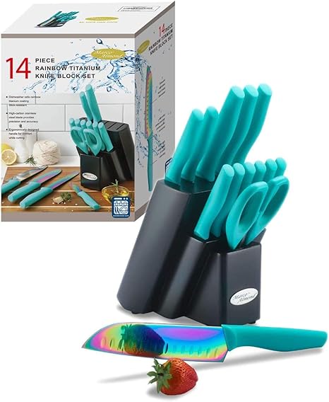 Kitchen Knives Set with Wooden Block 