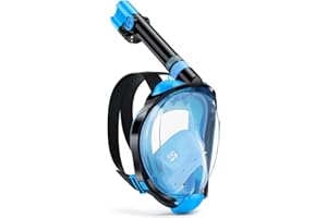 W WSTOO Full Face Snorkel Mask,Suitable for Beginners Dry Top Snorkeling Gear,Can Your Mouth or Nose to Breathe,180 Degrees Panoramic View,Anti-Fog Anti-Leak,Summer Travel and Vacationing Best Gifts
