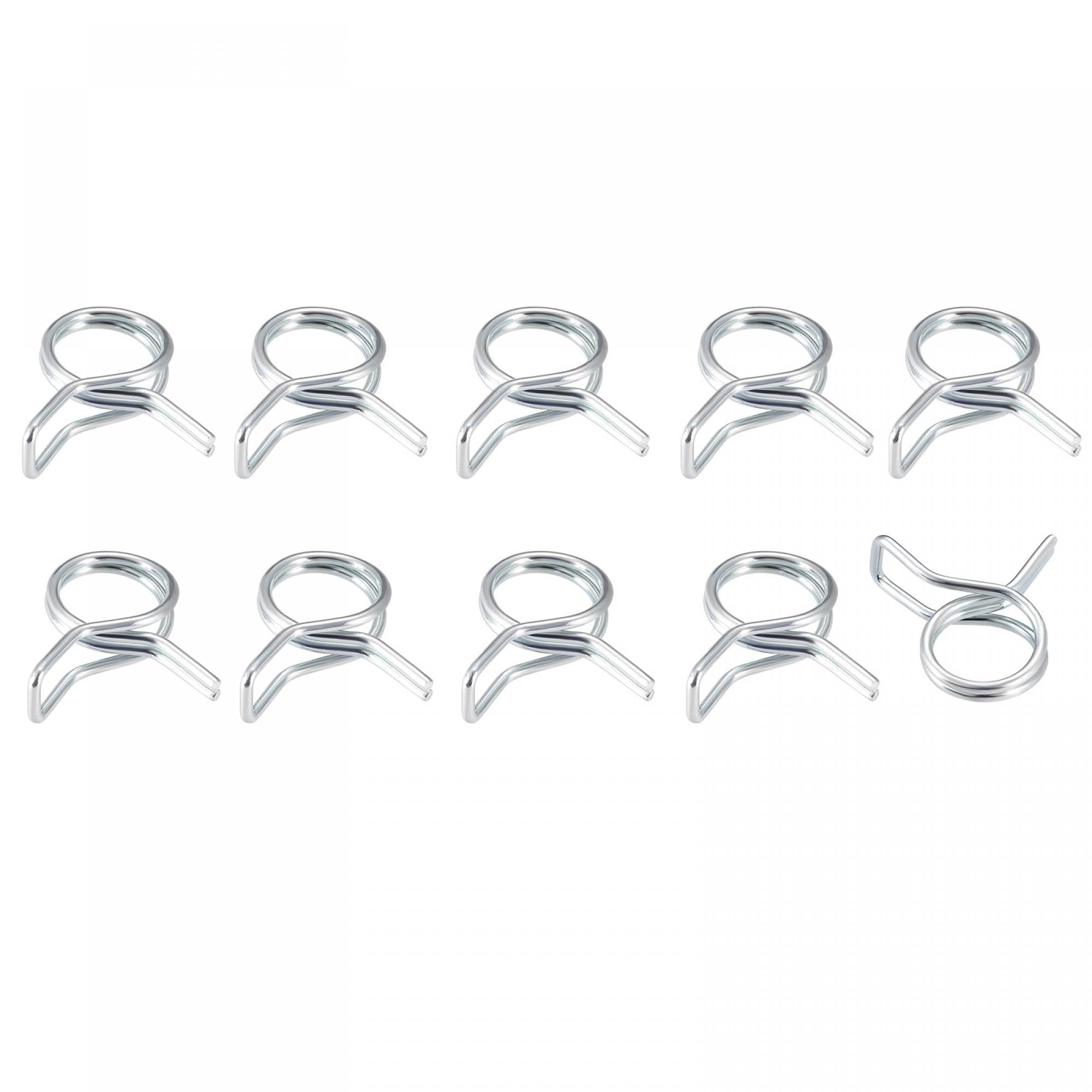 METALLIXITY Spring Hose Clamp (23mm/0.91") 10Pcs, Double Wire Spring Steel Clips - for (23.5mm to 25.5mm/0.93" to 1") OD Home Garden Hose Tube Fastening