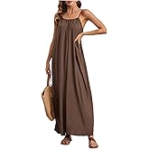 MakeMeChic Women's Summer Flowy Maxi Dresses Vacation Spaghetti Strap Sleeveless Backless Dress