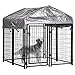 Welded Wire Dog Kennel Heavy Duty Playpen Included a Roof & Water-Resistant Cover 4'x4'x4.3'