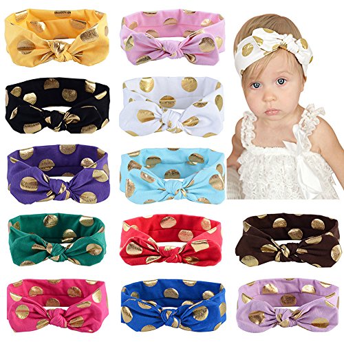Toptim baby girl s turban headband head wrap knotted ha…