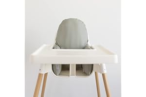Yeah Baby Goods WIPEABLE Vegan Leather Cushion Cover Compatible for The IKEA ANTILOP Highchair (Sage-Cover and Cushion Insert)