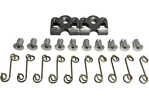 UTVDistribution 1/4 Turn Quick Release Aluminum Dzus Button with Springs and Tab Plates 10 Pack-Free Rivets !