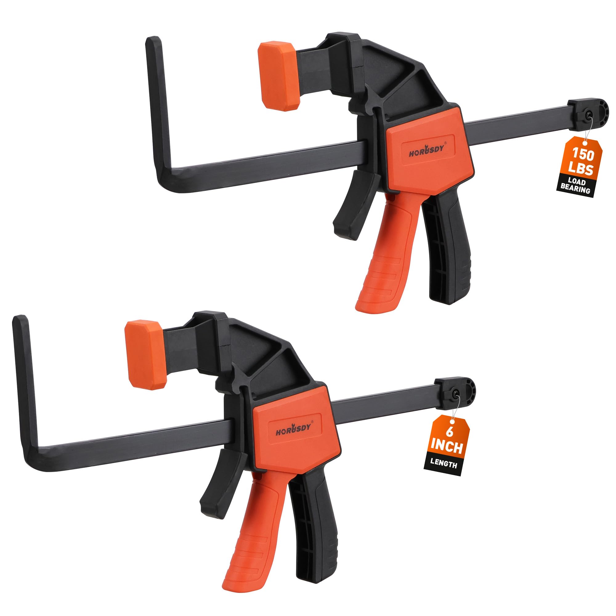 Photo 1 of HORUSDY 2 Pieces Strong Hold Track Saw Clamps 6-Inch, Quick Release Track Saw Guide Rail Clamp for Woodworking, Circular Saw Guide Rail System, Durable with 150 LBS Load Limit & Easy Operation