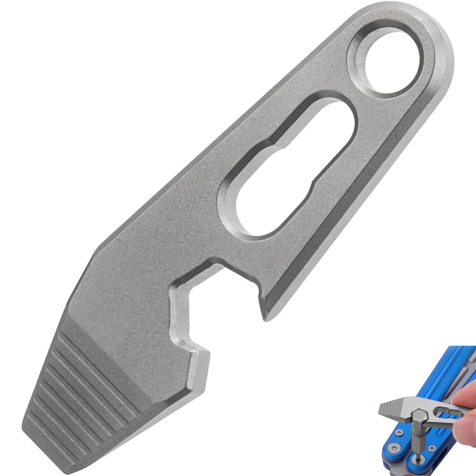 EDC Pry Bar, Titanium Keychain Multi Tool with Bottle Opener & Flathead Screwdriver for Outdoor Camping & Adventure, Pry Bar EDC, EDC Tool, Box Opener, Gerber