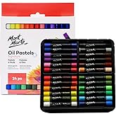 Mont Marte Oil Pastels Signature 24pc, 24 Assorted Colors, Vibrant Oil Pastel Set, Great Blending and Layering, Ideal for Art, Craft, Coloring and Sketching