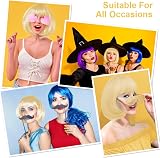 Aomig 3 Pack Short White Gold Bob Wigs Set with 2 Caps Neon Cosplay view 6