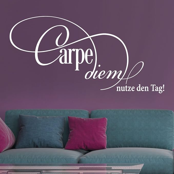 Wandtattoo Carpe Diem (Farbe Hellbraun/Größe 100x50cm) Amazon.de