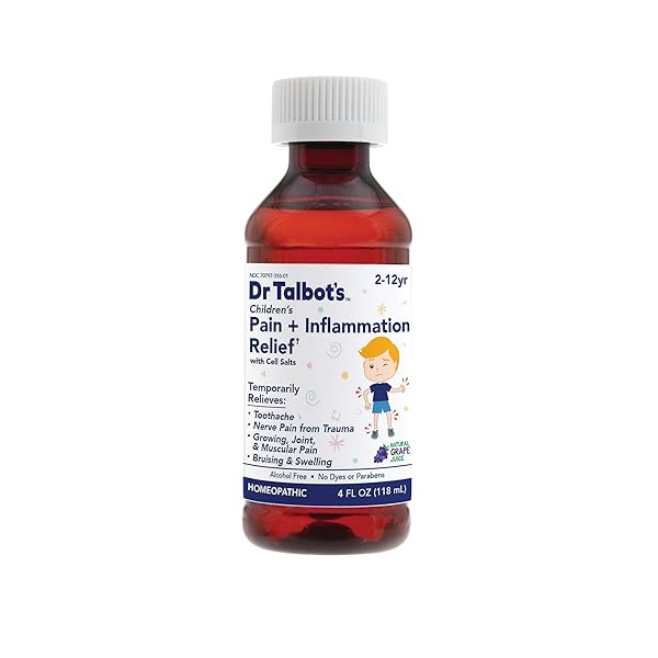 DR. TALBOT’S PAIN + INFLAMMATION RELIEF LIQUID MEDICINE FOR CHILDREN, INCLUDES DOSAGE CUP, GRAPE JUICE FLAVOR, 4 FL OZ (PACKAGING MAY VARY)
