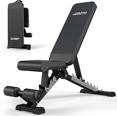 JOROTO MD60 Verstellbare Hantelbank Klappbare Trainingsbank Schrägbank mit 1,5 mm verdickter Stahl für Zuhause